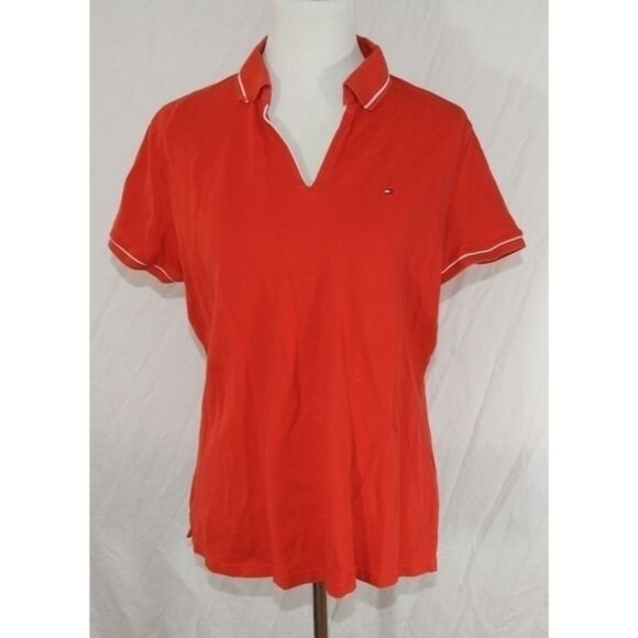 Tommy Hilfiger Reddish Orange Polo‎ Shirt Size X-Large - Picture 1 of 16